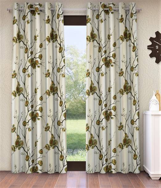 Fashion String 213 cm (7 ft) Polyester Semi Transparent Door Curtain (Pack Of 2)