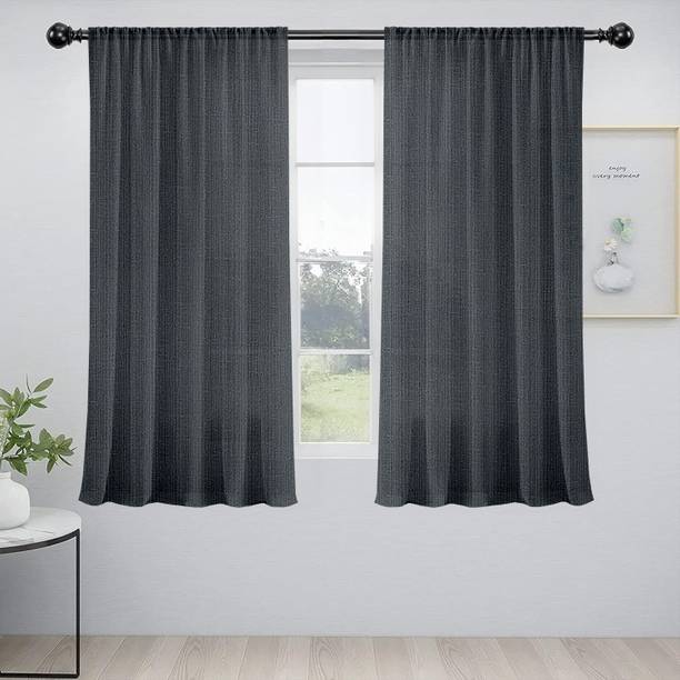 Cortina 150 cm (5 ft) Window Polyester Semi Transparent Curtain (Pack Of 2)