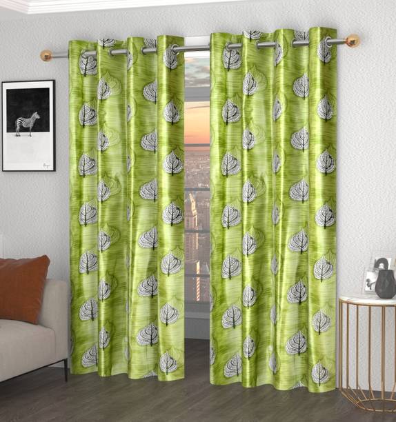 Loof Klapper 214 cm (7 ft) Polyester Room Darkening Door Curtain (Pack Of 2)