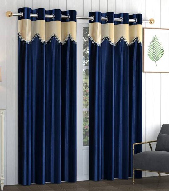 Divine Home Décor 154 cm (5 ft) Window Polyester Semi Transparent Curtain (Pack Of 2)