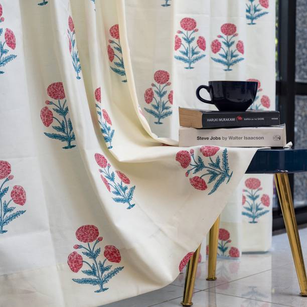 Urban Space 213 cm (7 ft) Cotton Room Darkening Door Curtain (Pack Of 2)