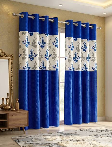 KLTTEXTILE 213 cm (7 ft) Door Polyester, Polycotton, Blends Room Darkening Curtain Single Curtain