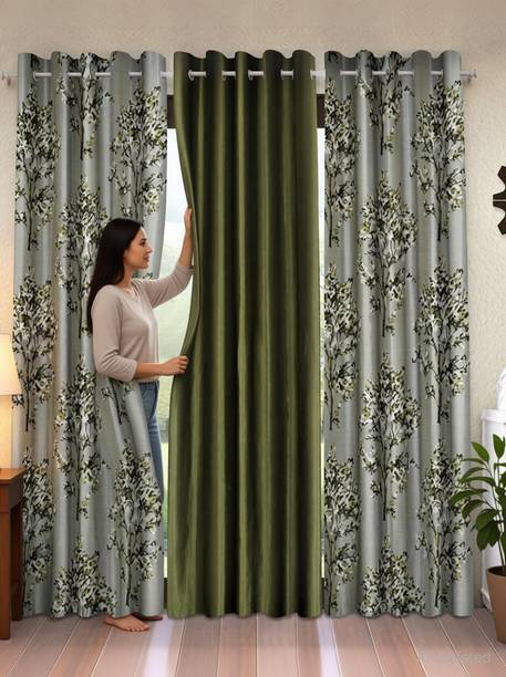 Fashion String 153 cm (5 ft) Window Polyester Semi Transparent Curtain (Pack Of 3)