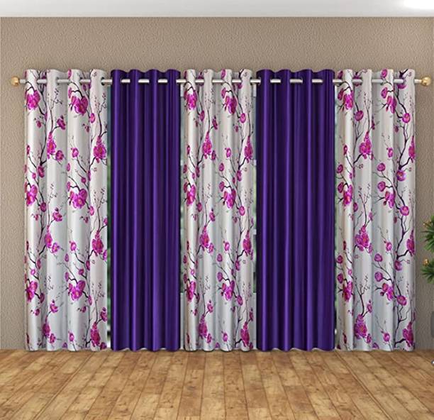 Galaxy Home Décor 213 cm (7 ft) Polyester Semi Transparent Door Curtain (Pack Of 5)