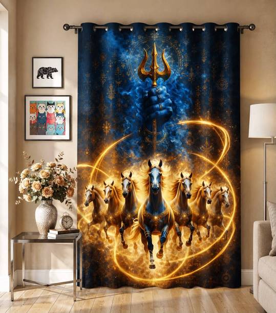 jagrit export 215 cm (7 ft) Window Polyester Room Darkening Curtain Single Curtain