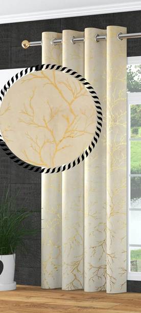 STARnSTYLE 213 cm (7 ft) Door Velvet Room Darkening Curtain Single Curtain