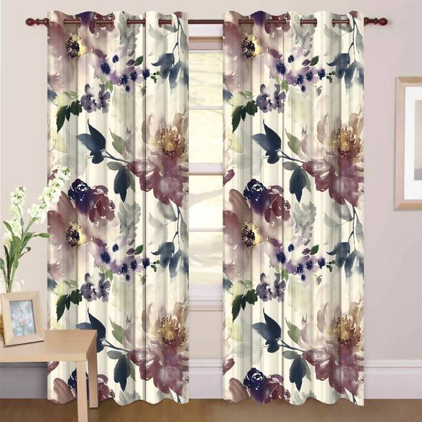 Oceardecor 154 cm (5 ft) Window Polyester Room Darkening Curtain (Pack Of 2)