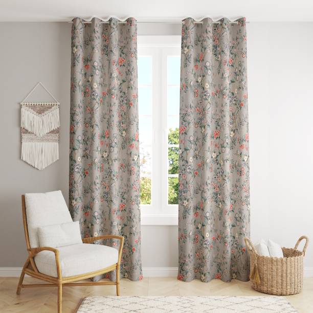CHICERY 213.36 cm (7 ft) Cotton Room Darkening Door Curtain (Pack Of 2)