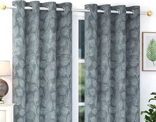 Freshfromloom 152 cm (5 ft) Velvet Room Darkening Window Curtain (Pack Of 2)