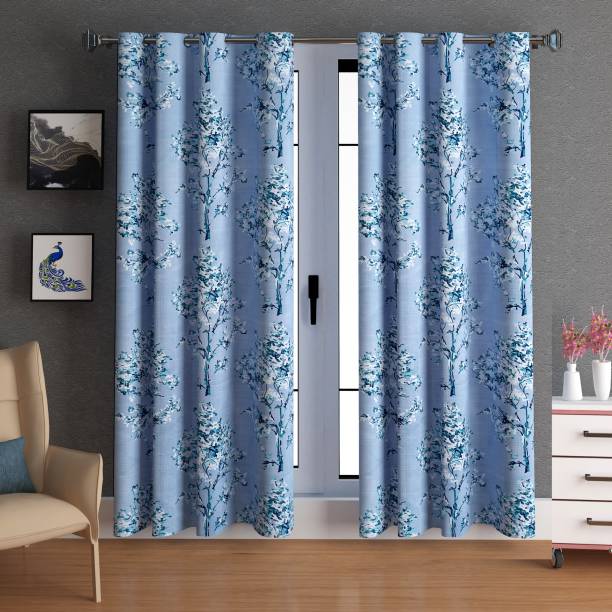 LA VERNE 214 cm (7 ft) Polyester Room Darkening Door Curtain (Pack Of 2)
