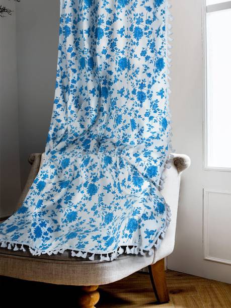 Cortina 213 cm (7 ft) Door Cotton Room Darkening Curtain Single Curtain