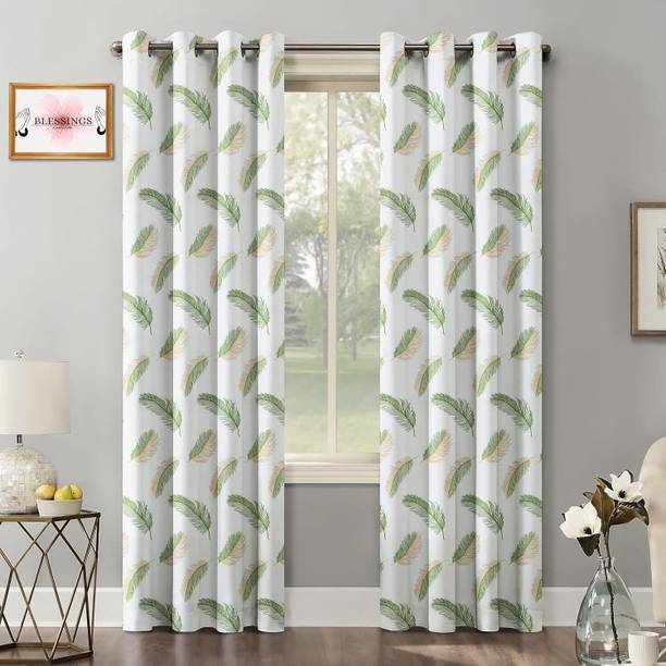 Madhav textiles 212 cm (7 ft) Door Polyester Semi Transparent Curtain (Pack Of 2)