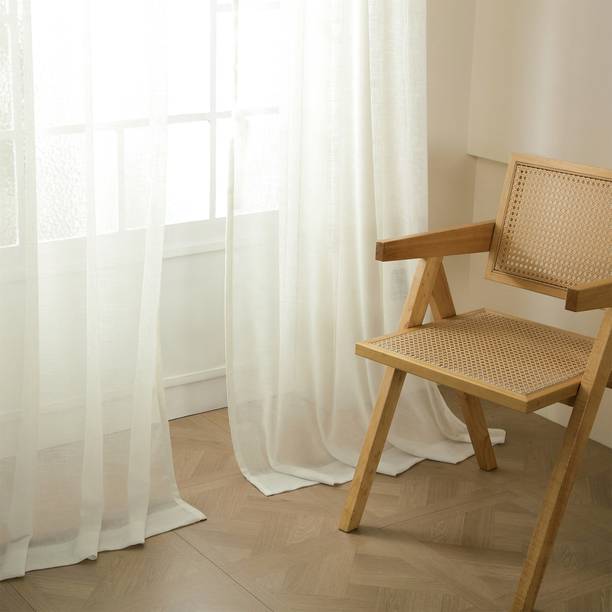 Story@home 242 cm (8 ft) Shower Polyester Semi Transparent Curtain (Pack Of 2)
