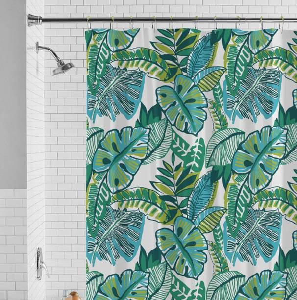 DRAPERI 184 cm (6 ft) PEVA Semi Transparent Shower Curtain Single Curtain