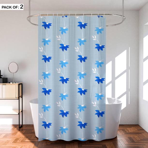 KUBER INDUSTRIES 214 cm (7 ft) PVC Semi Transparent Shower Curtain (Pack Of 2)