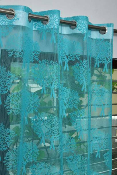 CURTERA 153 cm (5 ft) Net Semi Transparent Window Curtain (Pack Of 2)
