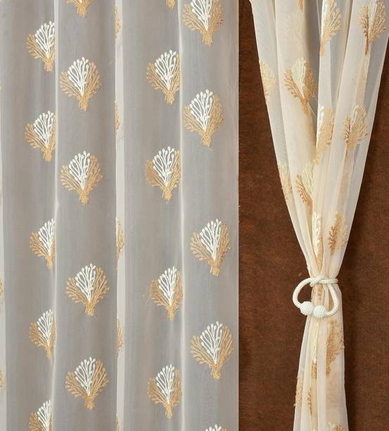UPTODECOR 153 cm (5 ft) Window Polyester Semi Transparent Curtain Single Curtain