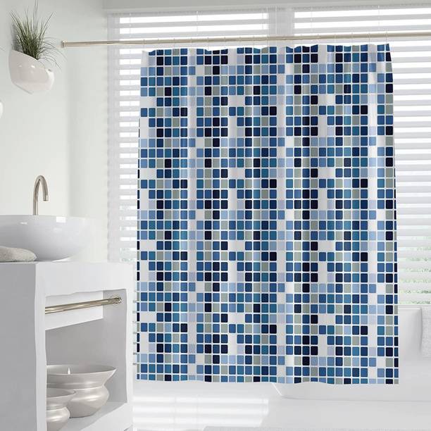 DRAPERI 180 cm (6 ft) PVC Room Darkening Shower Curtain (Pack Of 12)
