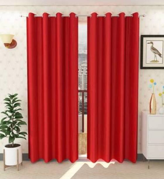 Fashion String 153 cm (5 ft) Polyester Semi Transparent Window Curtain (Pack Of 2)