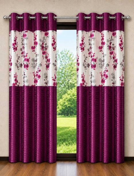 FASHION HIVE 213 cm (7 ft) Door Polyester Room Darkening Curtain (Pack Of 2)