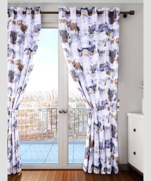 CARLTON LONDON 213 cm (7 ft) Door Polyester Room Darkening Curtain (Pack Of 2)