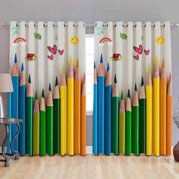 AH ARTSY HOME 214 cm (7 ft) Door Polyester Room Darkening Curtain Single Curtain