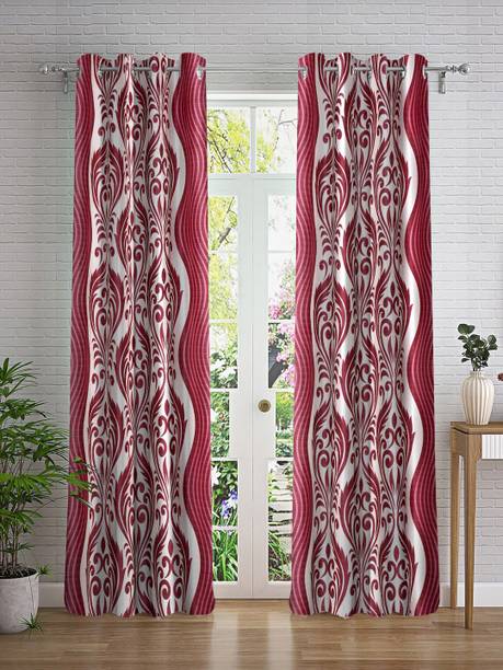 Cortina 210 cm (7 ft) Door Polyester Room Darkening Curtain (Pack Of 2)