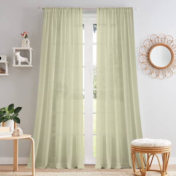 Cortina 210 cm (7 ft) Door Polyester Semi Transparent Curtain (Pack Of 2)