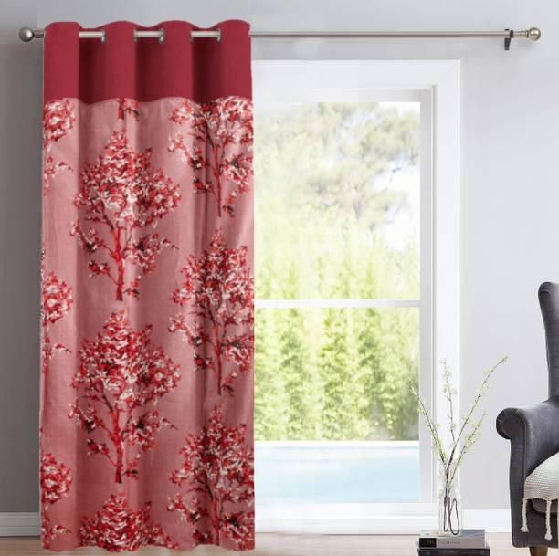 uniquesh 214 cm (7 ft) Door Polyester Semi Transparent Curtain Single Curtain