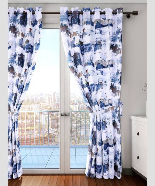 CARLTON LONDON 213 cm (7 ft) Door Polyester Room Darkening Curtain (Pack Of 2)