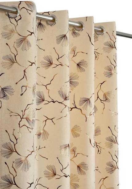 DrapeHomez 274 cm (9 ft) Long Door Velvet Room Darkening Curtain (Pack Of 2)
