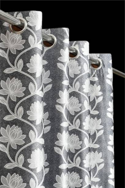 CURTINAID 274 cm (9 ft) Long Door Polyester Semi Transparent Curtain (Pack Of 2)