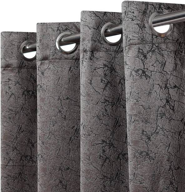 Kraftiq Homes 183 cm (6 ft) Velvet Room Darkening Window Curtain Single Curtain