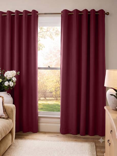 Firstspace 212 cm (7 ft) Door Polyester Room Darkening Curtain (Pack Of 2)