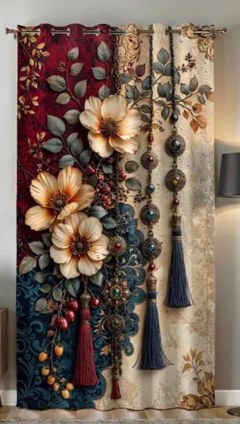 Dream Prints 214 cm (7 ft) Door Polyester Room Darkening Curtain Single Curtain