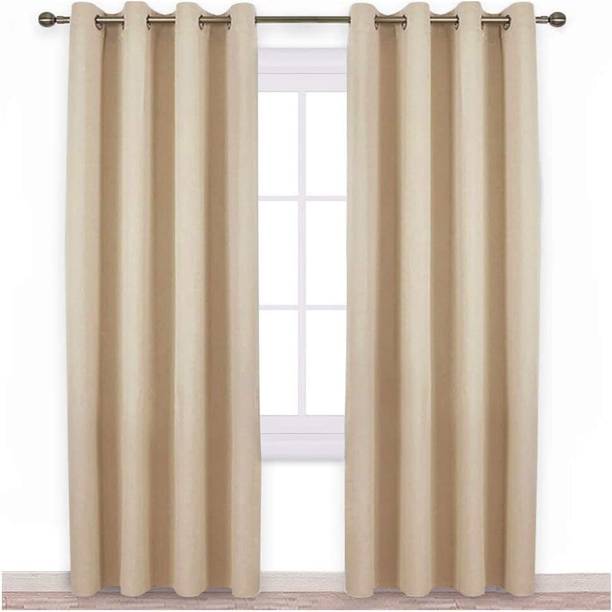 Freshfromloom 213 cm (7 ft) रेशम दरवाज़ा पर्दा (2 का पैक)