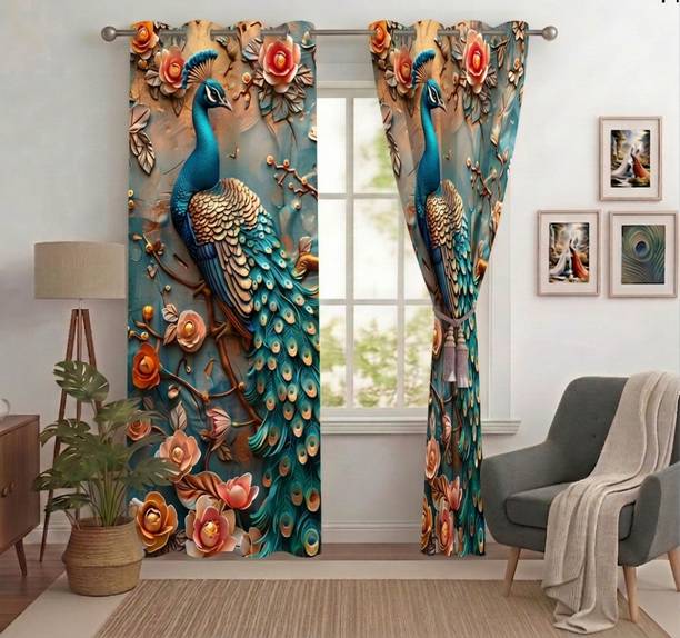 Kuntifashion 274 cm (9 ft) Long Door Polyester Semi Transparent Curtain Single Curtain