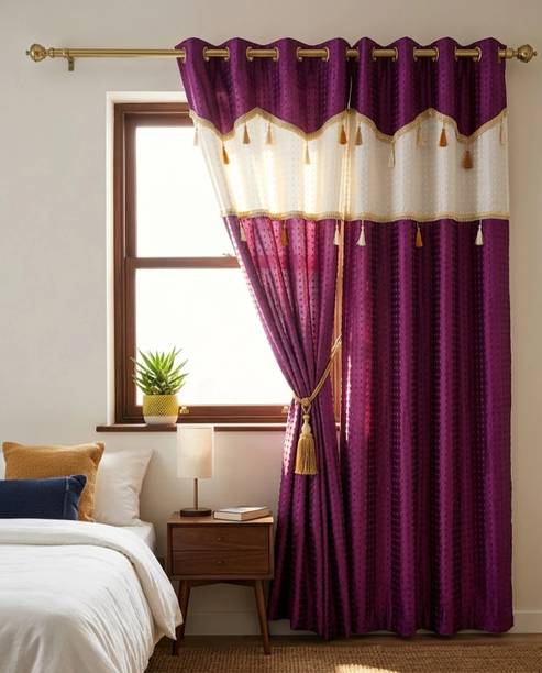 NR Enterprise 213 cm (7 ft) Door Polyester Room Darkening Curtain Single Curtain