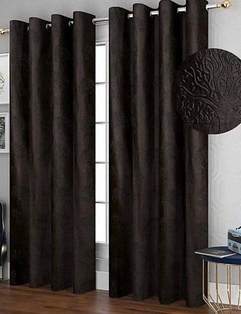 RIFTER 213 cm (7 ft) Long Door Polyester Semi Transparent Curtain (Pack Of 2)