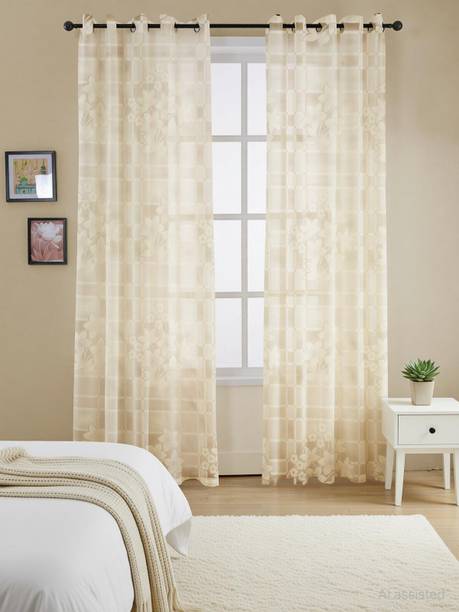 JUBILANT HOME FASHION 210 cm (7 ft) Door Net Transparent Curtain (Pack Of 2)