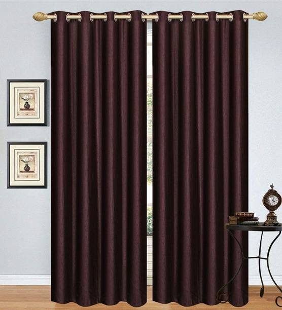 KTENTERPRISES 213 cm (7 ft) Door Polyester Room Darkening Curtain (Pack Of 2)