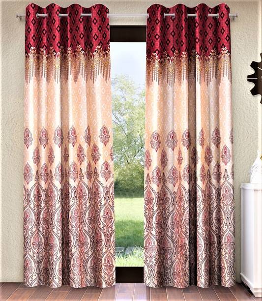 Home Sizzler 153 cm (5 ft) Polyester Semi Transparent Window Curtain (Pack Of 2)