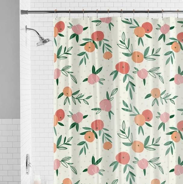 DRAPERI 184 cm (6 ft) PEVA Semi Transparent Shower Curtain Single Curtain