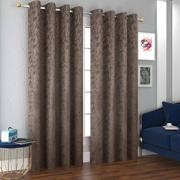 Flipkart SmartBuy 214 cm (7 ft) Velvet Room Darkening Door Curtain (Pack Of 2)