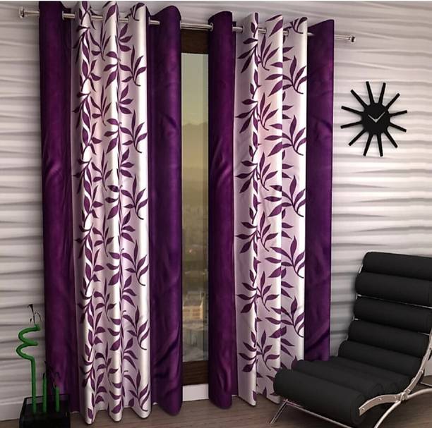 DTODEXPRESS 274.3 cm (9 ft) Polyester Semi Transparent Long Door Curtain (Pack Of 2)