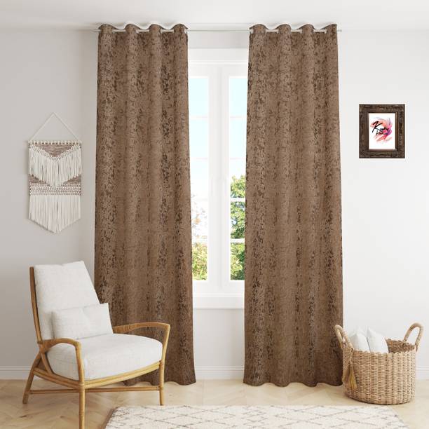 Kraftiq Homes 152 cm (5 ft) वेल्वेट खिड़की पर्दा (2  का पैक)