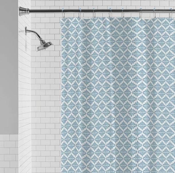 DRAPERI 184 cm (6 ft) PEVA Semi Transparent Shower Curtain Single Curtain