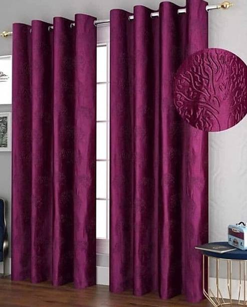 Quibble 152 cm (5 ft) Window Polyester Semi Transparent Curtain (Pack Of 2)