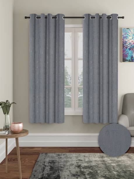 Cortina 150 cm (5 ft) Window Polyester Blackout Curtain (Pack Of 2)