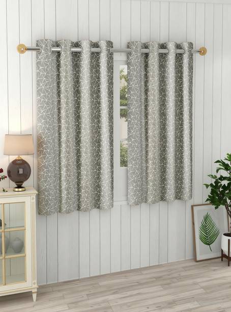 Panipat Textile Hub 152 cm (5 ft) Window Polyester Room Darkening Curtain (Pack Of 2)